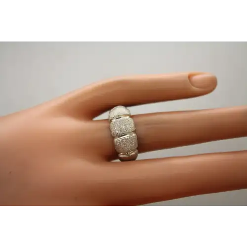 ITALY MILOR .925 S.S. DIAMOND DUST TEXTURED DOME ring size 7.75