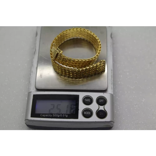 ITAOR ITALY gold over .925 Sterling Silver FOXTAIL CHEVRON LINK bracelet 7