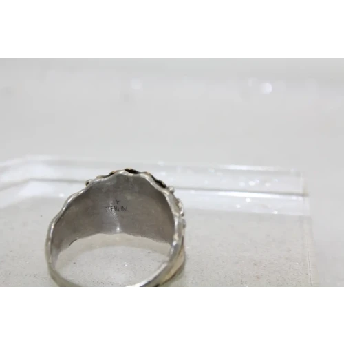 JACK BLY KEWA Two Tone .925 S.S. DIMENSIONAL EAGLE ring size 14.5