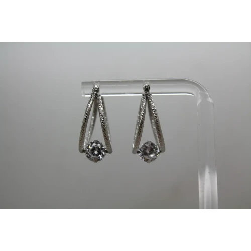 JACMEL MAURITIUS JCM .925 S.S. CZ TEXTURED DOUBLE HOOP earrings