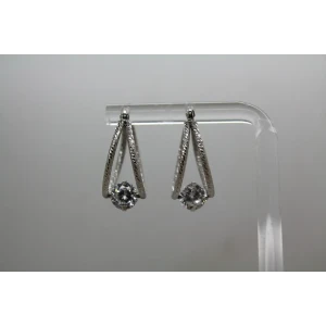 JACMEL MAURITIUS JCM .925 S.S. CZ TEXTURED DOUBLE HOOP earrings