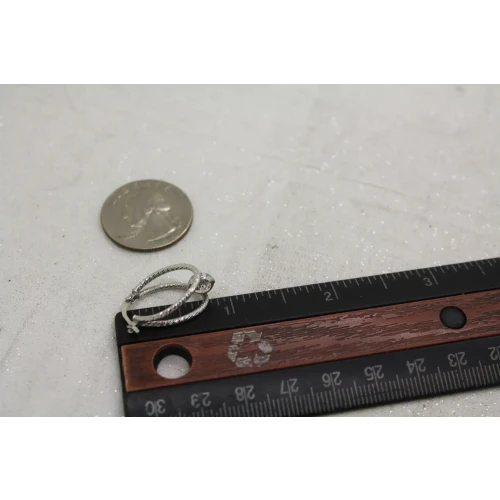 JACMEL MAURITIUS JCM .925 S.S. CZ TEXTURED DOUBLE HOOP earrings