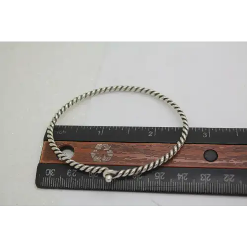 JAMES AVERY .925 S.S. TWISTED WIRE HOOK ON BANGLE bracelet 9.8g (4)