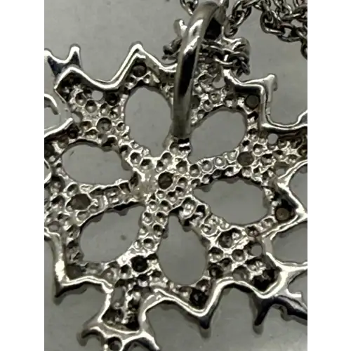 JBX .925 S.S. DIAMOND ACCENT FANCY SNOWFLAKE pend. necklace 18