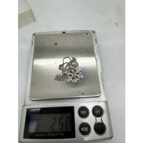JBX .925 S.S. DIAMOND ACCENT FANCY SNOWFLAKE pend. necklace 18