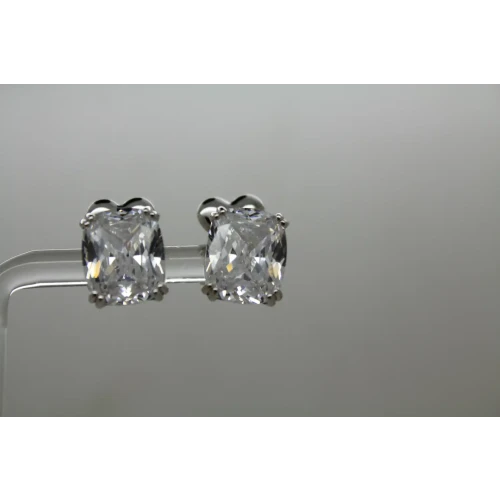 JCL .925 S.S. 6ctw LARGE CZ STUD earrings with fancy backs
