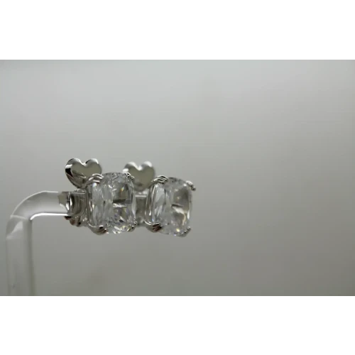 JCL .925 S.S. 6ctw LARGE CZ STUD earrings with fancy backs