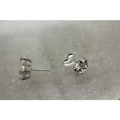 JCL .925 S.S. 6ctw LARGE CZ STUD earrings with fancy backs