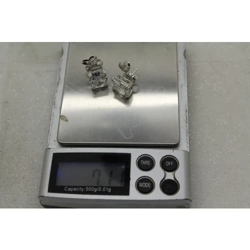 JCL .925 S.S. 6ctw LARGE CZ STUD earrings with fancy backs