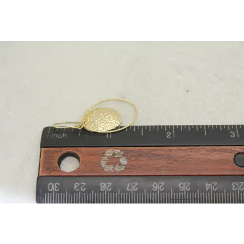 JCM 14k Y.G. OVAL HAMMERED DOUBLE DANGLE earrings