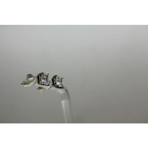 JCM .925 S.S. 1.00ctw PRINCESS CUT CZ STUD earrings