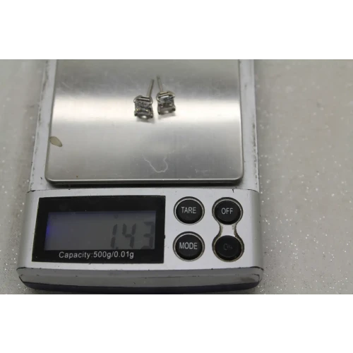 JCM .925 S.S. 1.00ctw PRINCESS CUT CZ STUD earrings