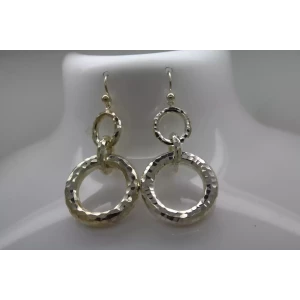 JCM .925 S.S. DIAMOD CUT TRIPLE RINGS DANGLE earrings
