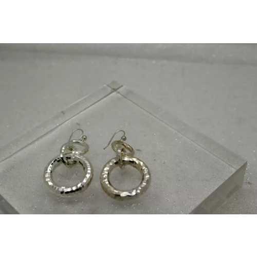 JCM .925 S.S. DIAMOD CUT TRIPLE RINGS DANGLE earrings