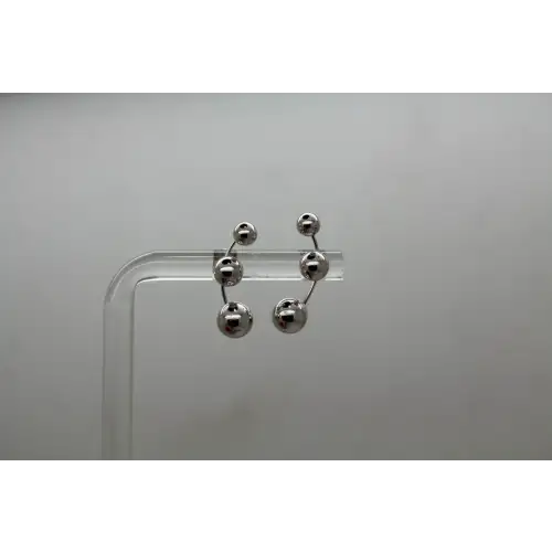 JCM JACMEL MAURITIUS 14k W.G. GRADUATED BALL DROP earrings