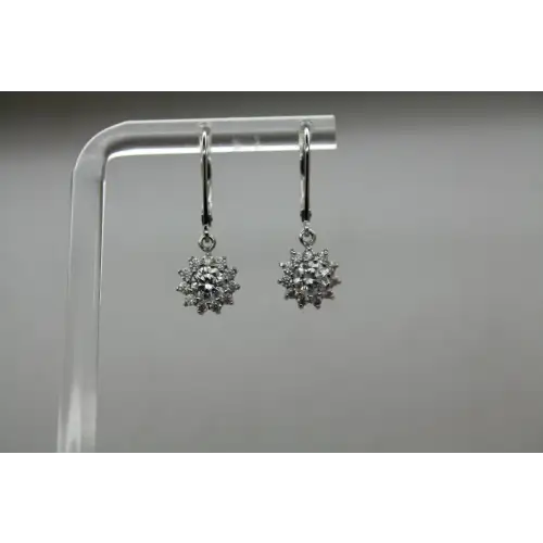 JCM JACMEL MAURITIUS .925 S.S. FLOWER DESIGN DANGLES #