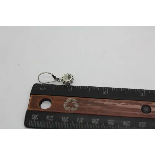 JCM JACMEL MAURITIUS .925 S.S. FLOWER DESIGN DANGLES #