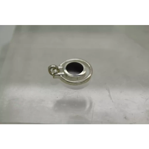 JEZ JEZLAINE .925 S.S. ONYX HINGED DOUBLE CIRCLE pendant