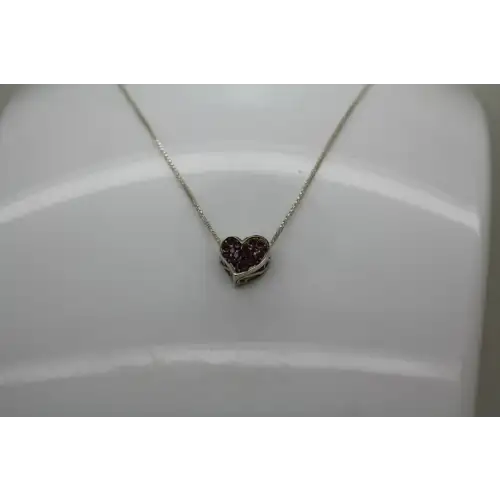 JEZLAINE .925 S.S. PURPLE PAVE CRYSTAL SCROLL HEART necklace