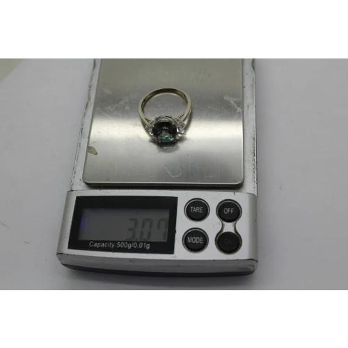 JH YOUNG .925 S.S. Oval Cut MYSTIC QUARTZ w/acc ring size 9.75 #