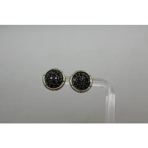 JOHN HARDY .925 S.S. BLACK SAPPHIRE CLUSTER BAMBOO stud earrings