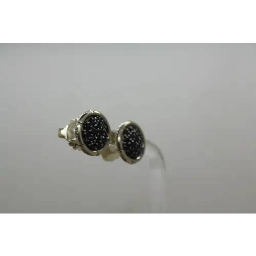 JOHN HARDY .925 S.S. BLACK SAPPHIRE CLUSTER BAMBOO stud earrings