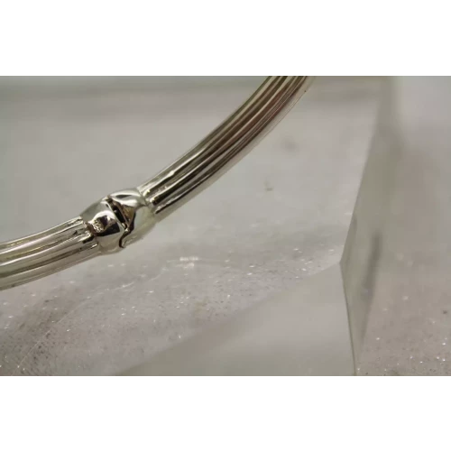 JTL ISRAEL .925 S.S. 14k Y.G. DIAMOND HINGED BANGLE bracelet