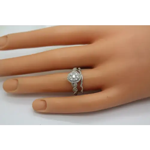 JTW 14k W.G. .50cttw DIAMOND ILLUSION HALO BRIDAL set size 7 #