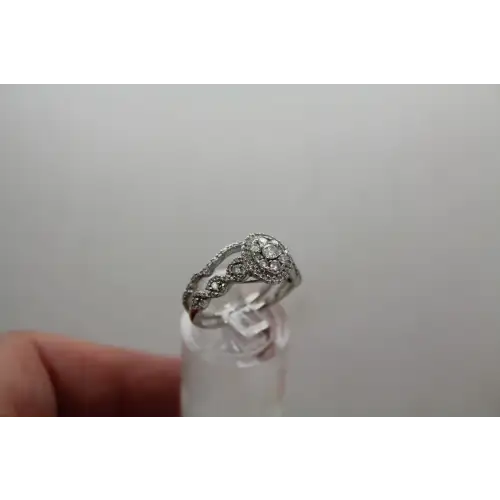 JTW 14k W.G. .50cttw DIAMOND ILLUSION HALO BRIDAL set size 7 #