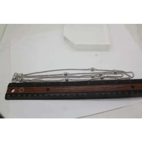 JUDITH RIPKA .925 S.S. CZ STATION Multi LAYERS 3 STRAND necklace