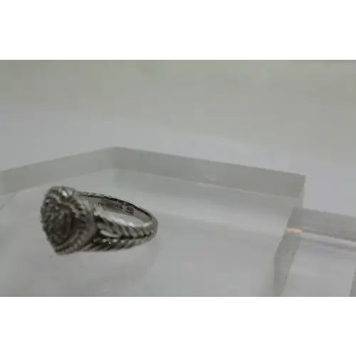 JUDITH RIPKA .925 S.S. PAVE CZ HEART ring size 8 #