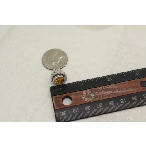 JUDITH RIPKA .925 S.S. ROPE DESIGN CZ & CITRINE w/ JACKET STUD SET