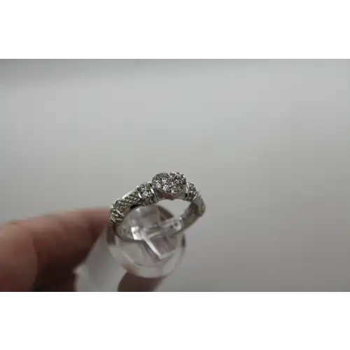 JUDITH RIPKA .925 S.S. WHITE CZ HEART ring size 8 #