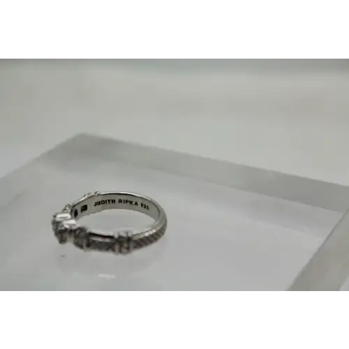 JUDITH RIPKA .925 S.S. WHITE CZ HEART ring size 8 #