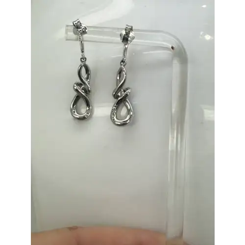JWBR .925 S.S. BLACK & WHITE DIAMOND INFINITY LOOP DANGLE earrings (4)
