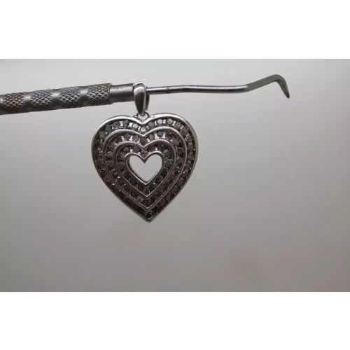 JWBR .925 S.S. BLACK & WHITE DIAMOND REVERSIBLE HEART pendant