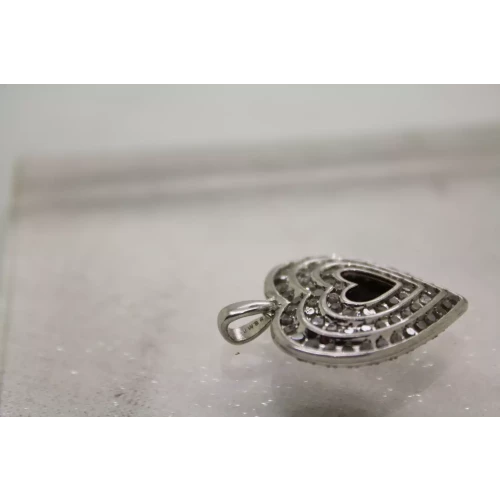 JWBR .925 S.S. BLACK & WHITE DIAMOND REVERSIBLE HEART pendant