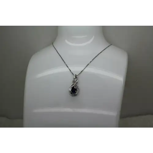 JWBR .925 S.S. BLUE & WHITE SAPPHIRE DOUBLE INFINITY necklace