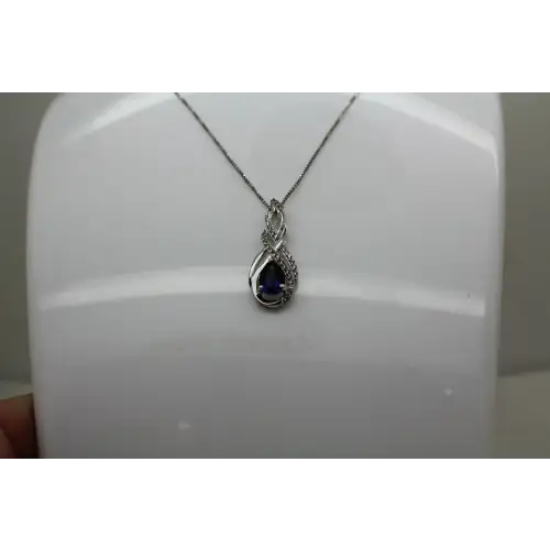 JWBR .925 S.S. BLUE & WHITE SAPPHIRE DOUBLE INFINITY necklace