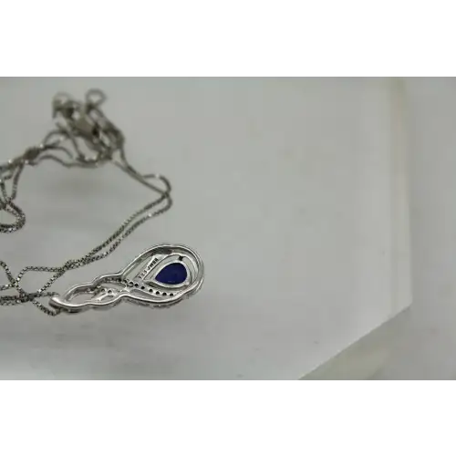 JWBR .925 S.S. BLUE & WHITE SAPPHIRE DOUBLE INFINITY necklace