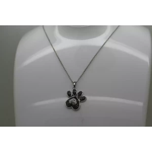 JWBR .925 S.S. HEART DESIGN PAW PRING DIAMOND acc. necklace 18