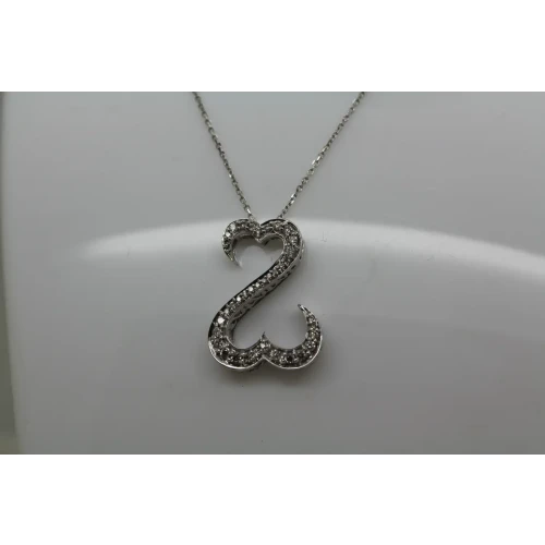 JWBR JANE SEYMOUR 14k W.G.  .50ctw DIAMOND OPEN HEART NECKLACE 18