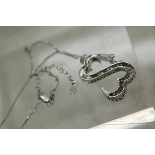 JWBR JANE SEYMOUR 14k W.G.  .50ctw DIAMOND OPEN HEART NECKLACE 18