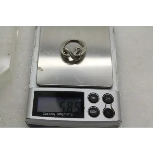 JWBR JANE SEYMOUR .925 S.S. DIAMOND OPEN HEART ring size 6.25