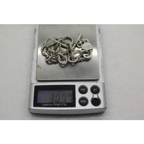 KONSTANTINO .925 S.S. ETCHED FILIGREE LINK GARNET TOGGLE #