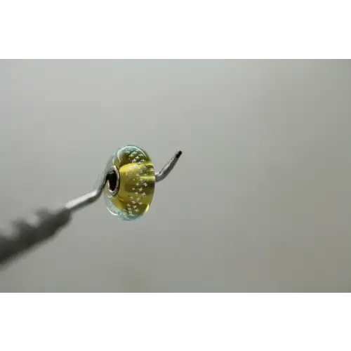 LAA TROLLBEADS .925 S.S. GOLD GLASS SILVER TRACE BEAD charm