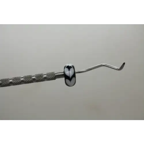 LAA TROLLBEADS .925 S.S. WHITE HEARTS, BLACK GLASS BEAD charm