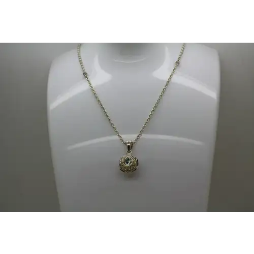 LAGOS .925 S.S. CAVIAR 6 STATION BLUE TOPAZ BALL DROP necklace #