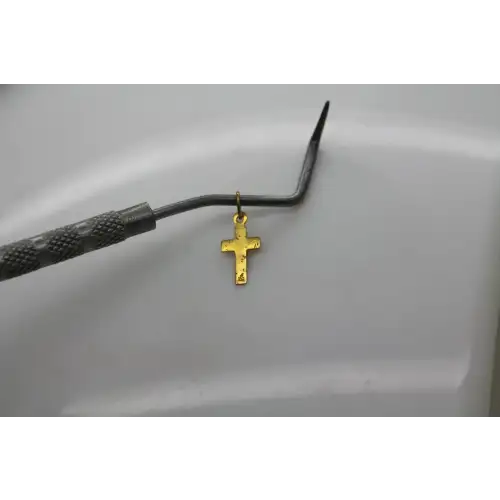 LANDSTROM'S 10k Black Hills Gold GRAPE LEAF CROSS pendant