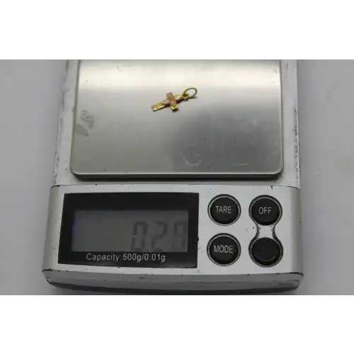 LANDSTROM'S 10k Black Hills Gold GRAPE LEAF CROSS pendant